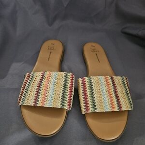 Colorful Woven Slide Sandals